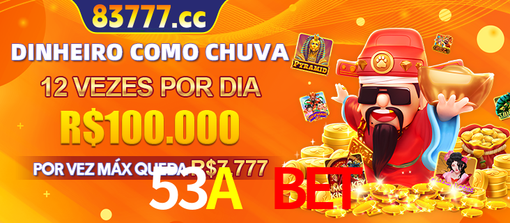 Banner do programa de recompensas Recomende para amigos do 53A BET, detalhando os bônus por convidar amigos, com prêmios que chegam a R$288.888.