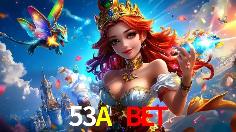 A princesa de um reino de fantasia mágico, com seu pequeno dragão, apresentando um mundo de prêmios encantados nos jogos de caça-níqueis do cassino 53A BET.